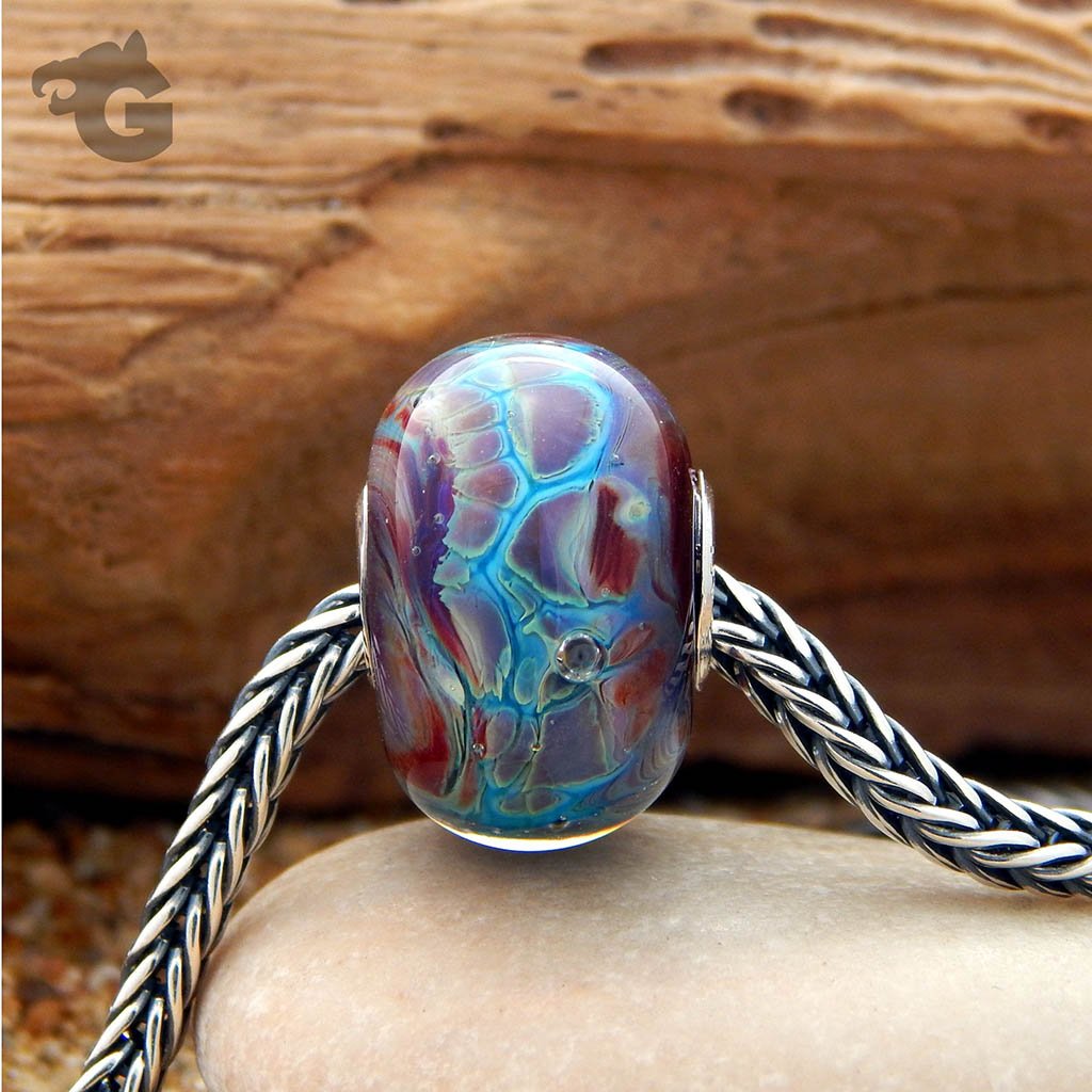 Sunflower Star Lampwork glass bead