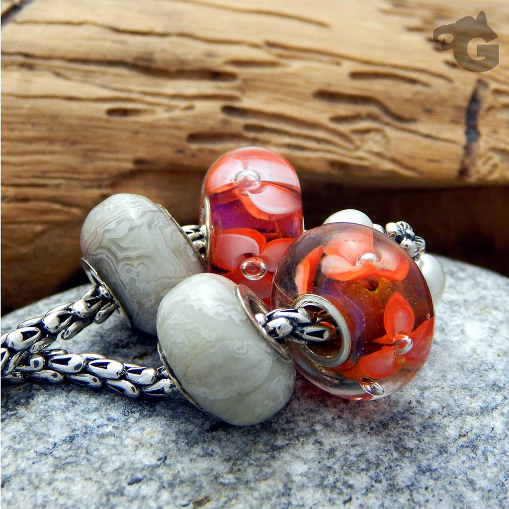 Sweet Tangerine Blossom I bead