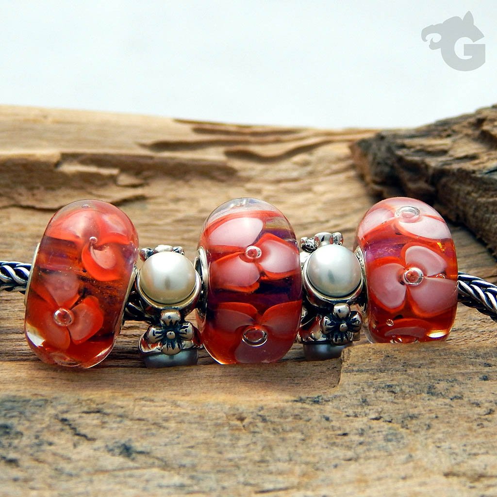 Sweet Tangerine Blossom I bead