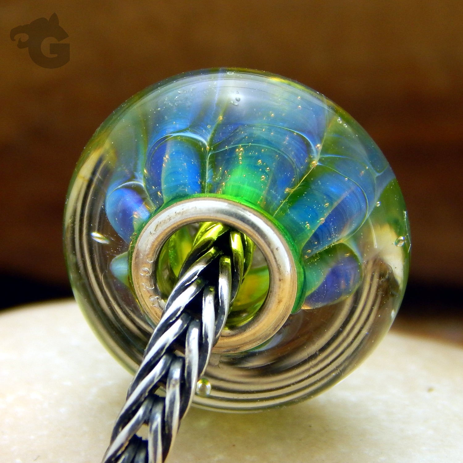 Tropical Lagoon glass bead - Glermes.com