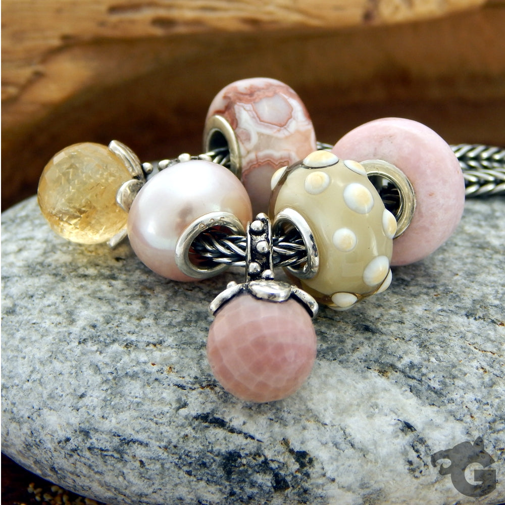 White Sea Urchin glass bead