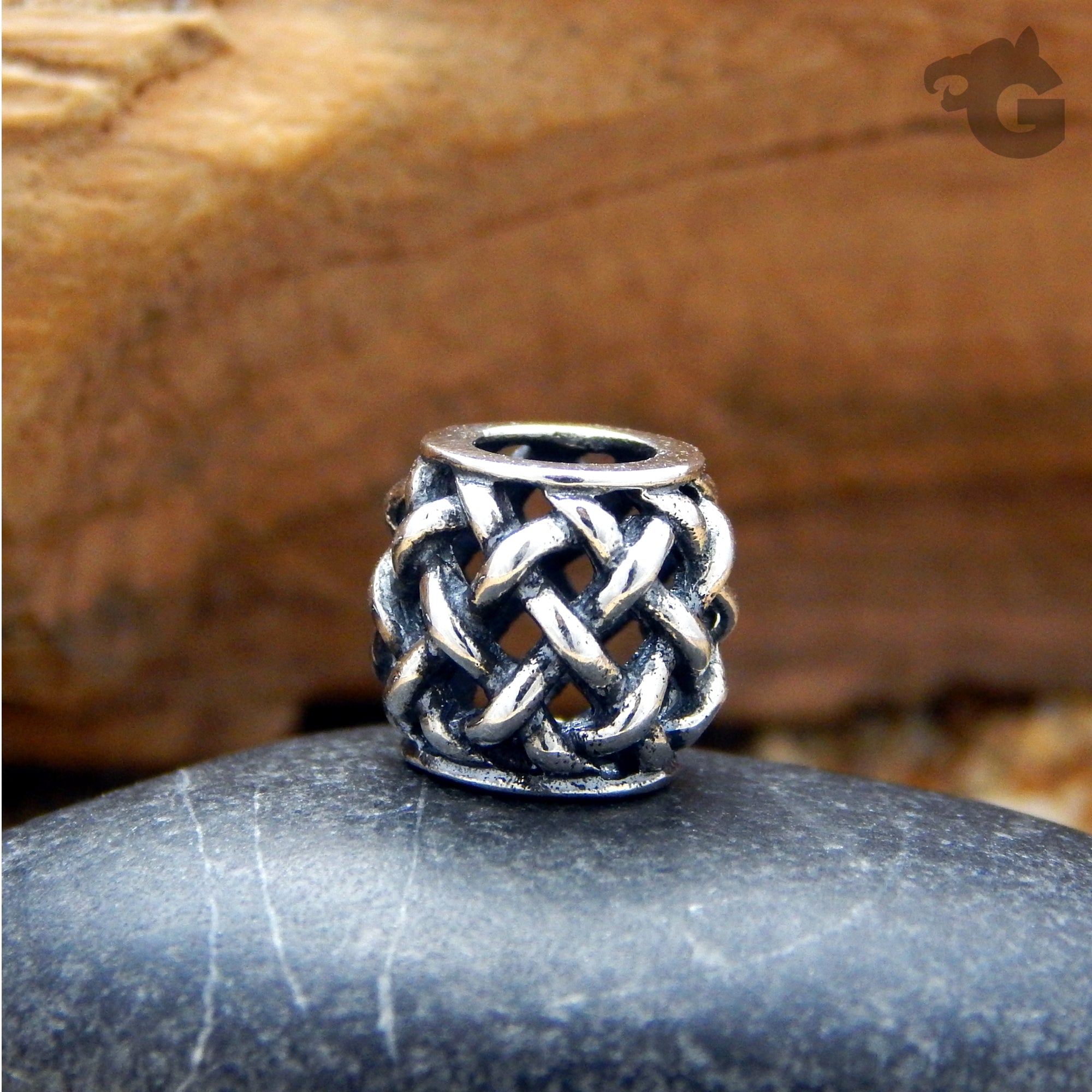 Wicker charm big hole bead