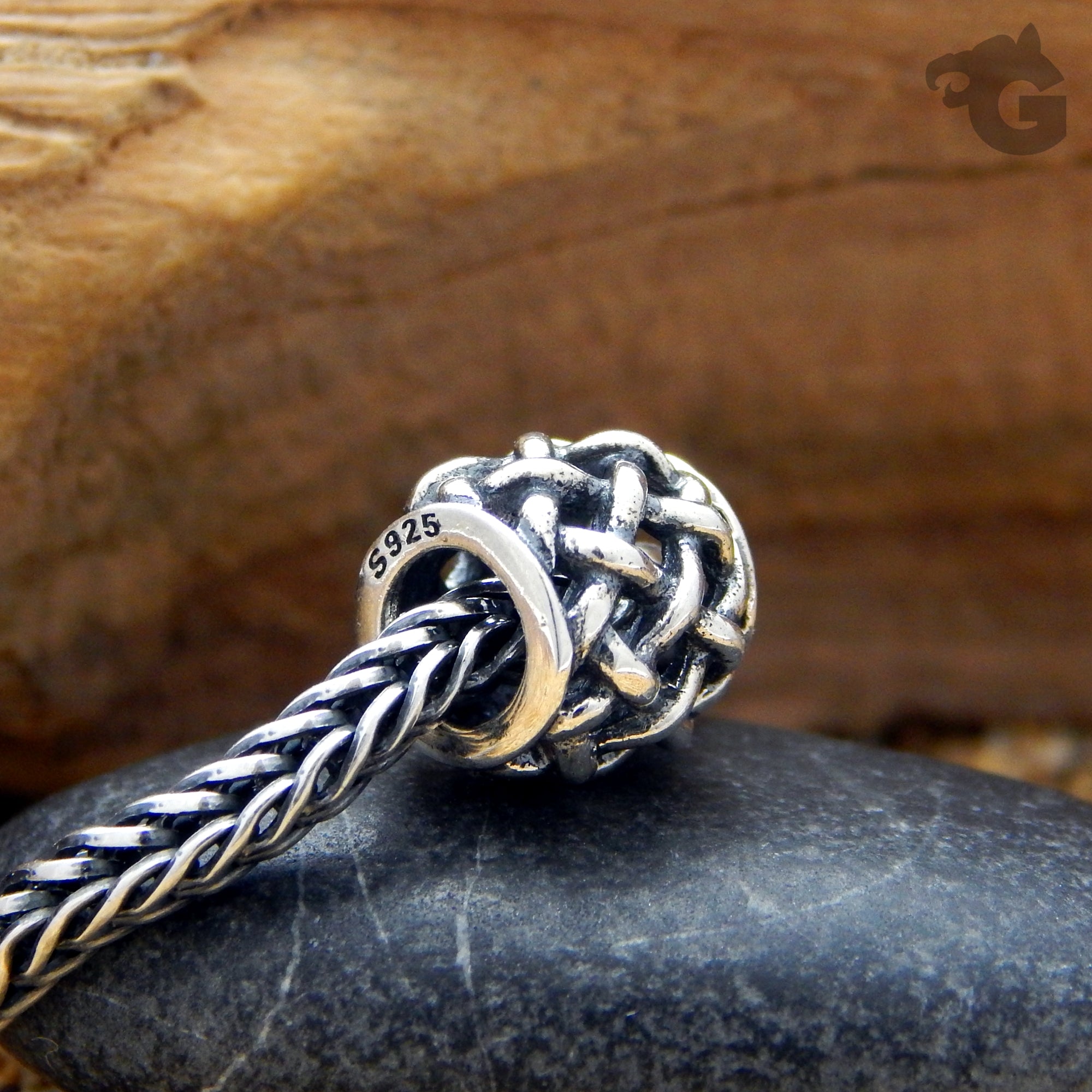 Wicker charm big hole bead