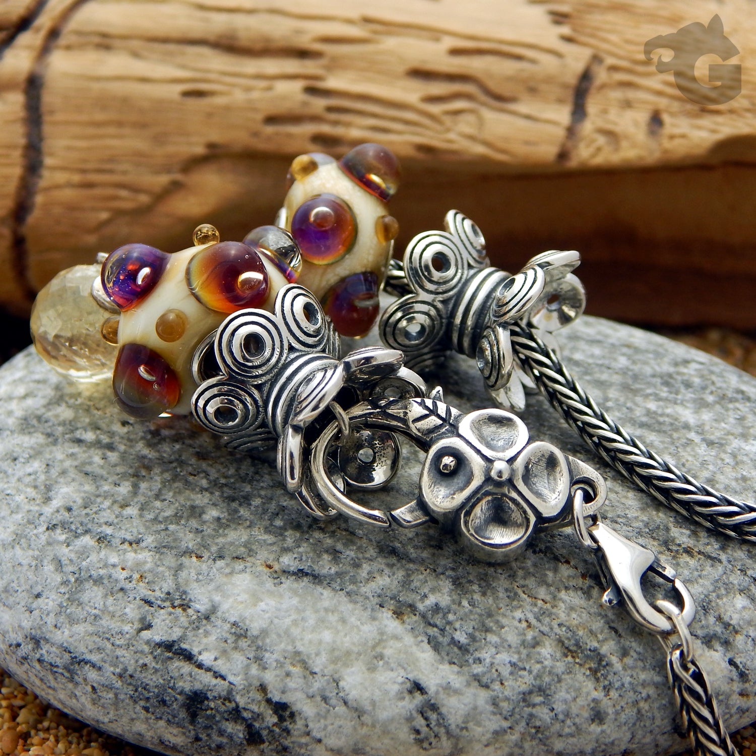 Clasps chain connector double lobster nature inspired flower botanical 925 Sterling silver bracelet necklace - Glermes.com