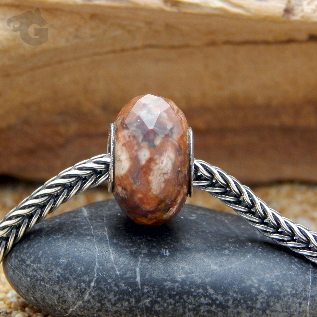 Wild horse jasper Sterling silver universal cored bead