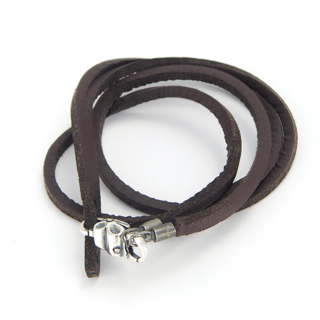 leather bracelet dark brown - glermes.com