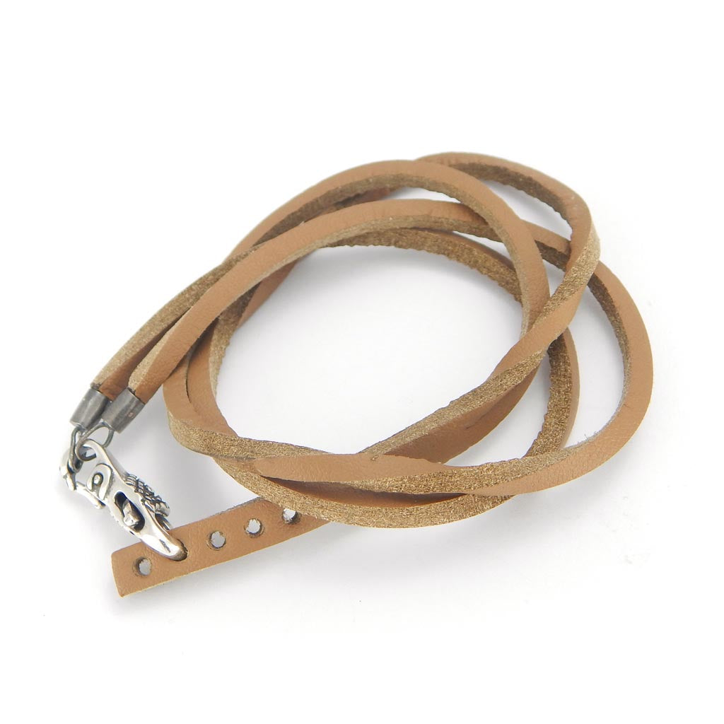 double wrist leather bracelet - glermes.com