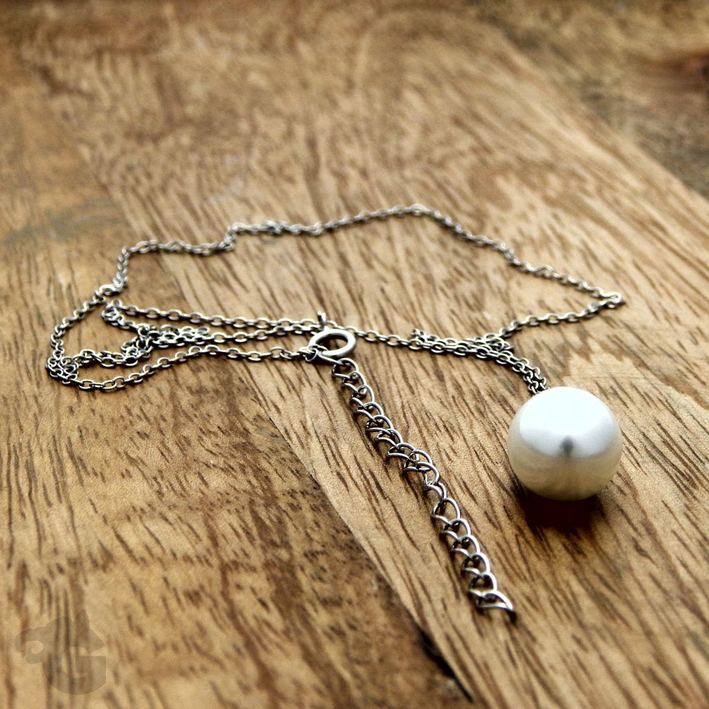 teardrop pearl choker white cable chain platinum plated high quality glermes