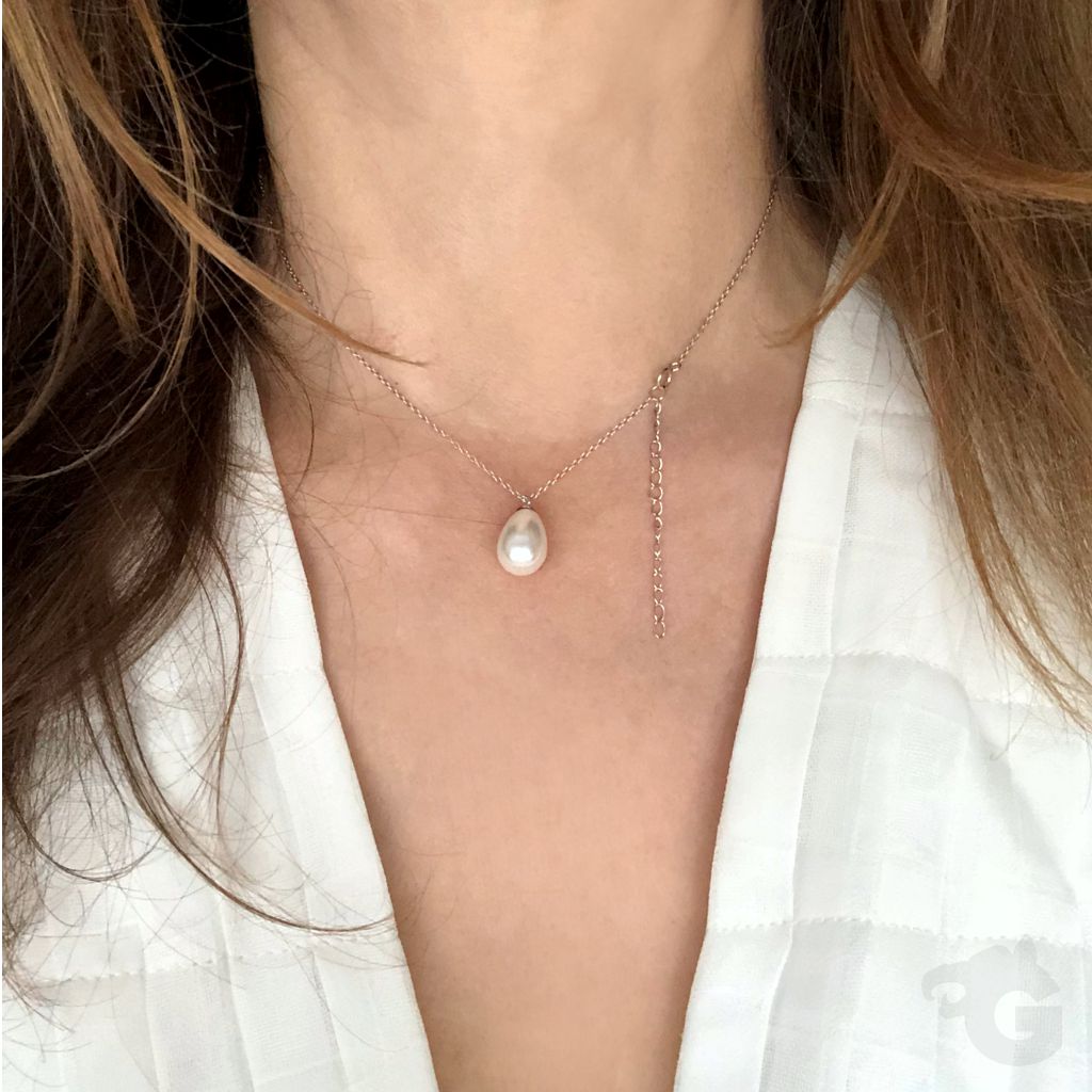 choker pearl necklace with extension cable chain dainty jewelry glermes city of beads studio