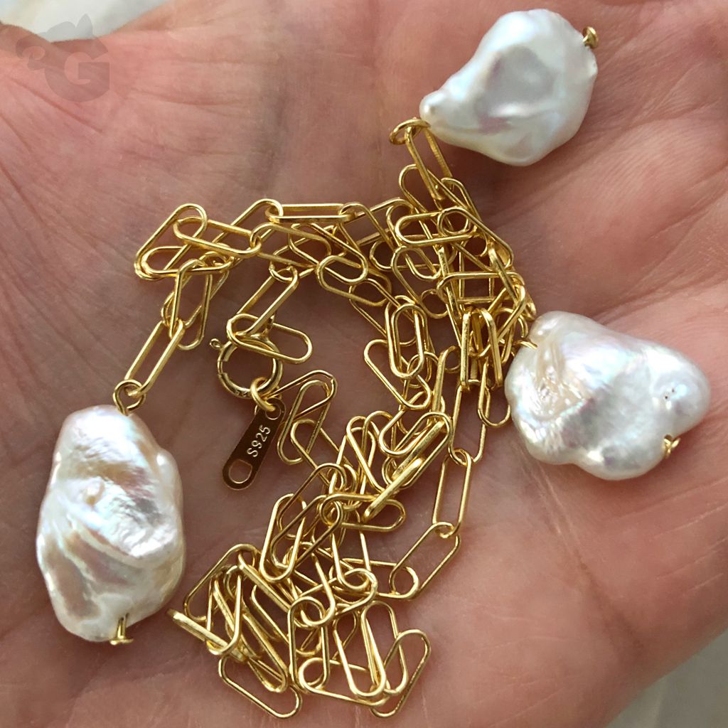 sterling silver freshwater coin pearl necklace