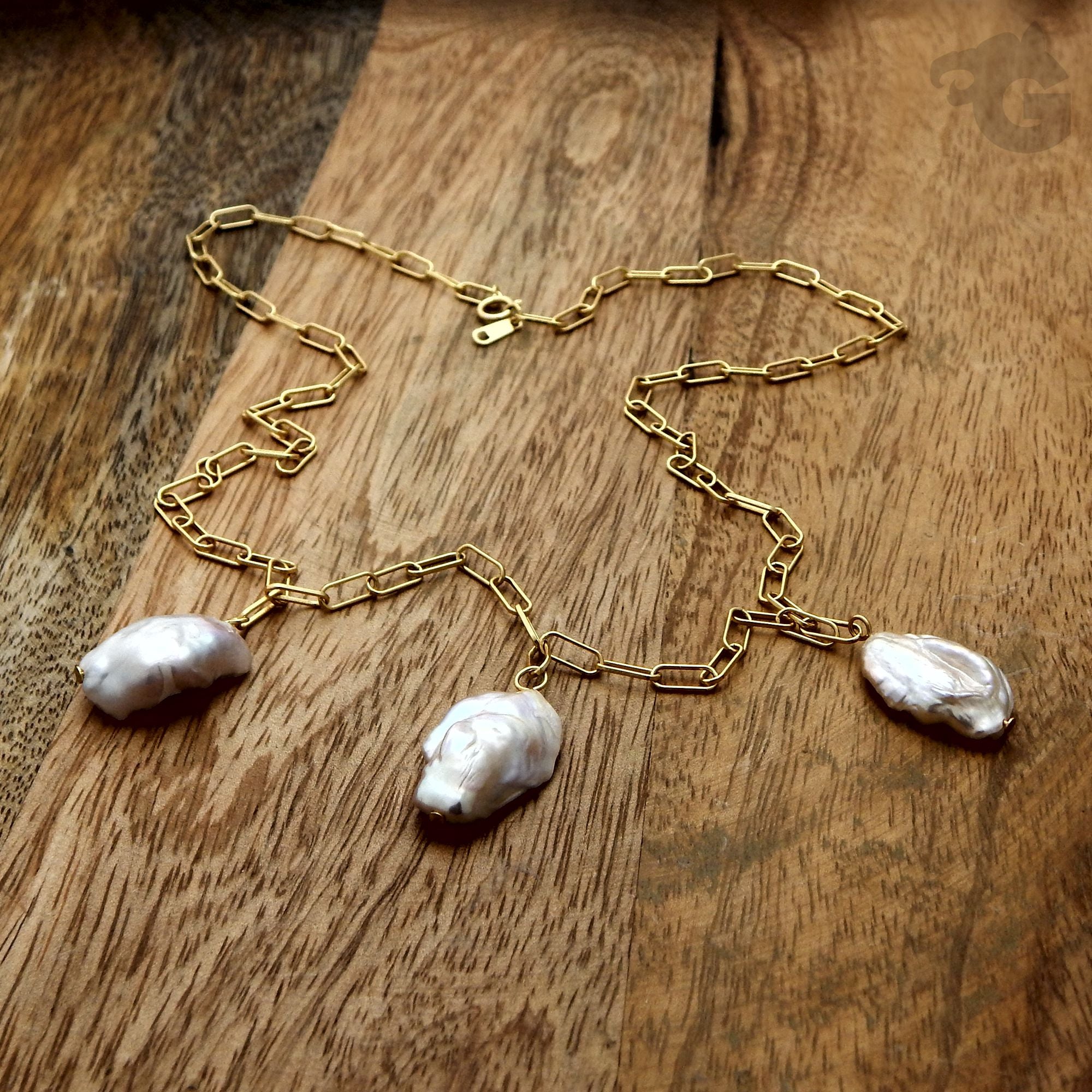 sterling silver coin pearl jewelry link chain baroque pearls gift for anniversary