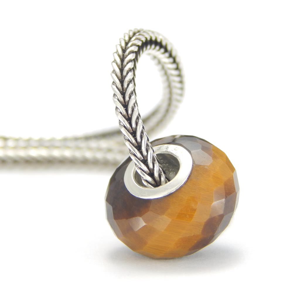 Yellow tiger eye Sterling silver cored bead - glermes.com