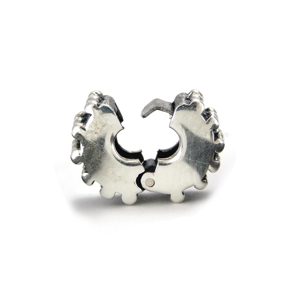 Sterling silver bumpy charm stopper for bracelet - glermes.com