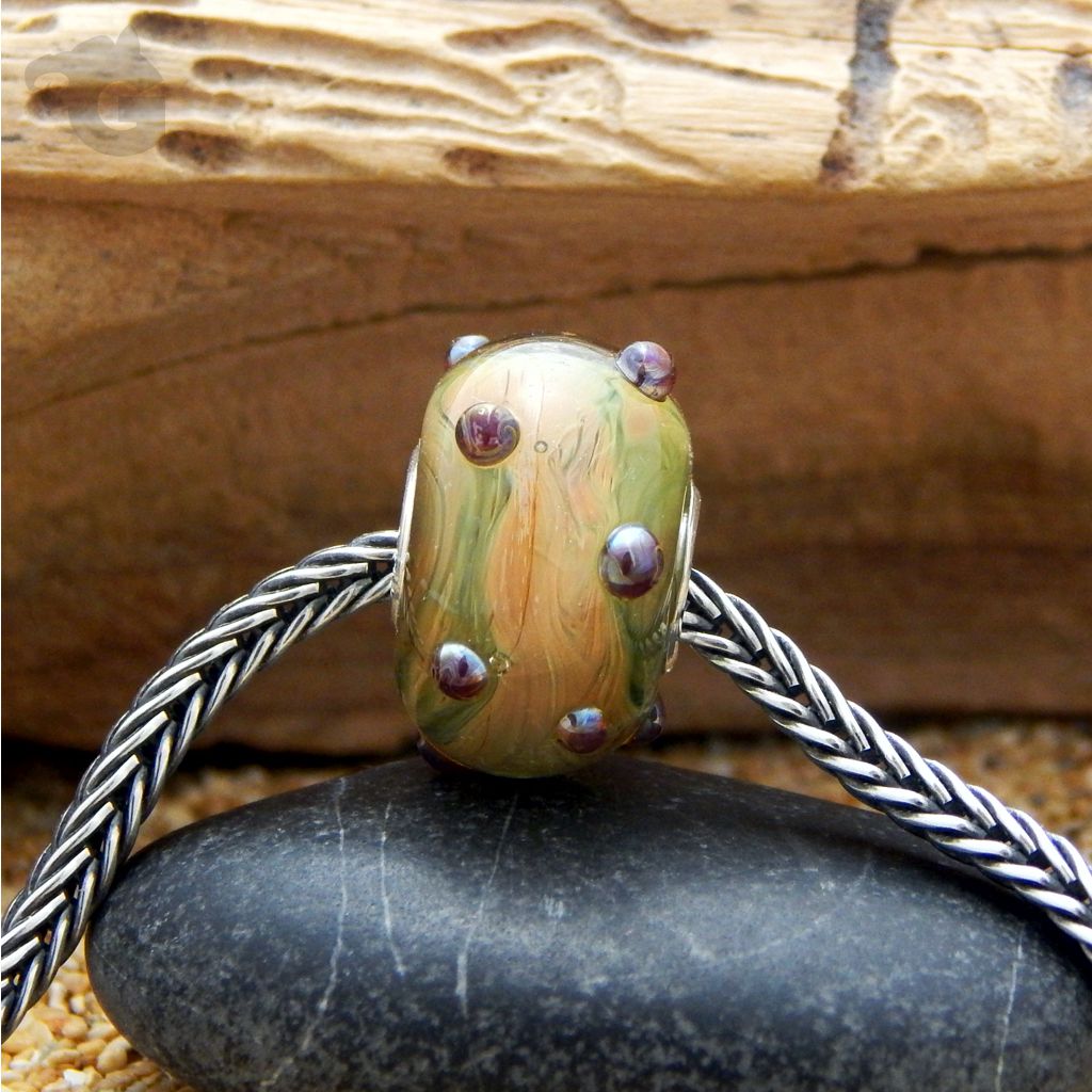 Multicolor glass bead handmade bumpy caterpillar glermes city of beads studio