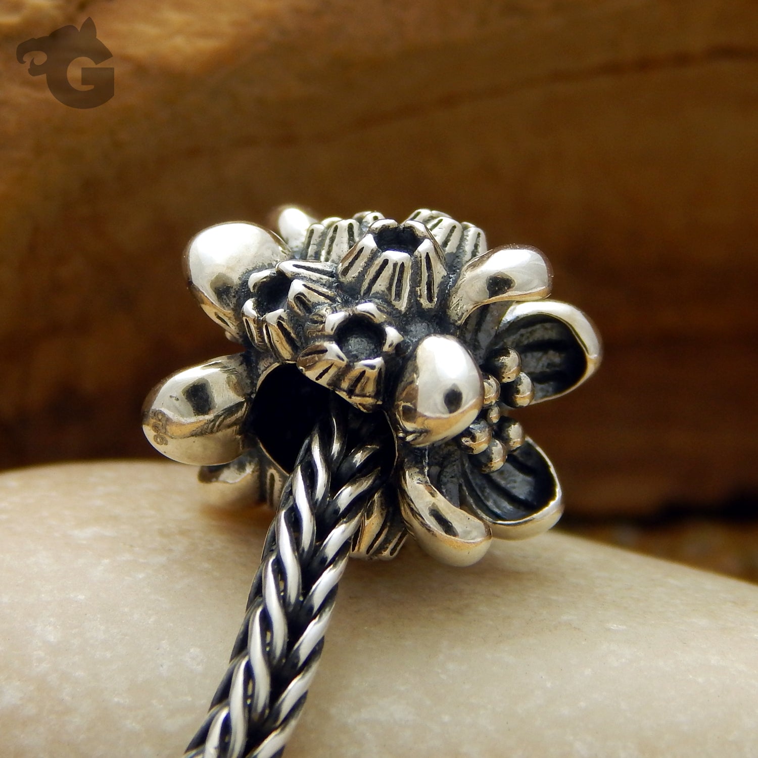 Crab Apple Blossom silver charm