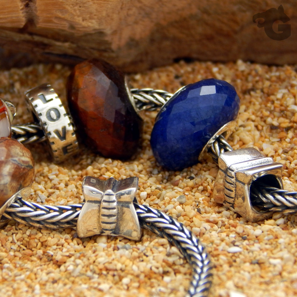 Butterfly Sterling silver charm for bracelet - glermes.com