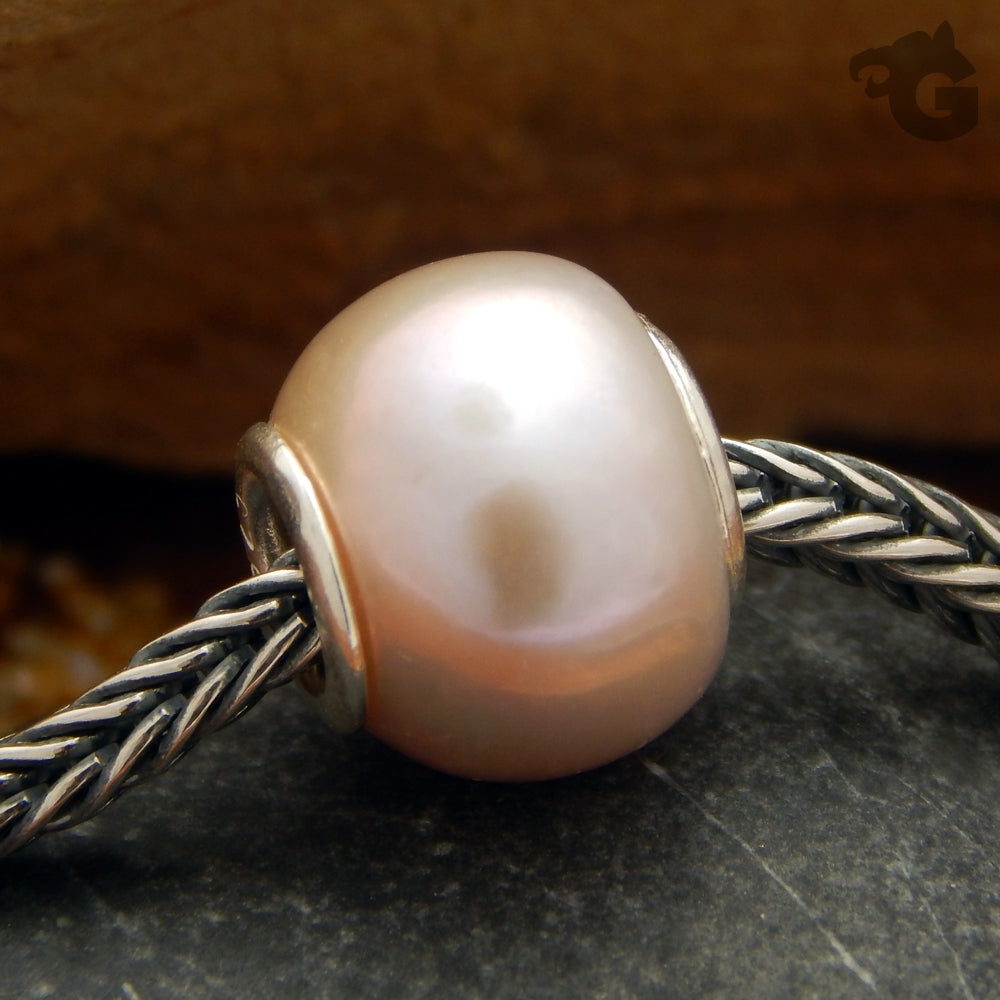 Natural pearl color purple freshwater bead European style big hole - Glermes