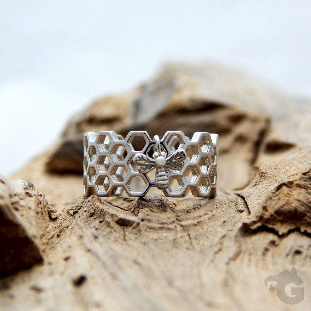 honeycomb ring silver glermes.com