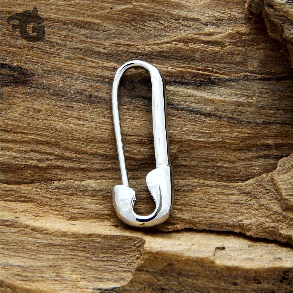 Huggie Safety Pin Asymmetrical earring