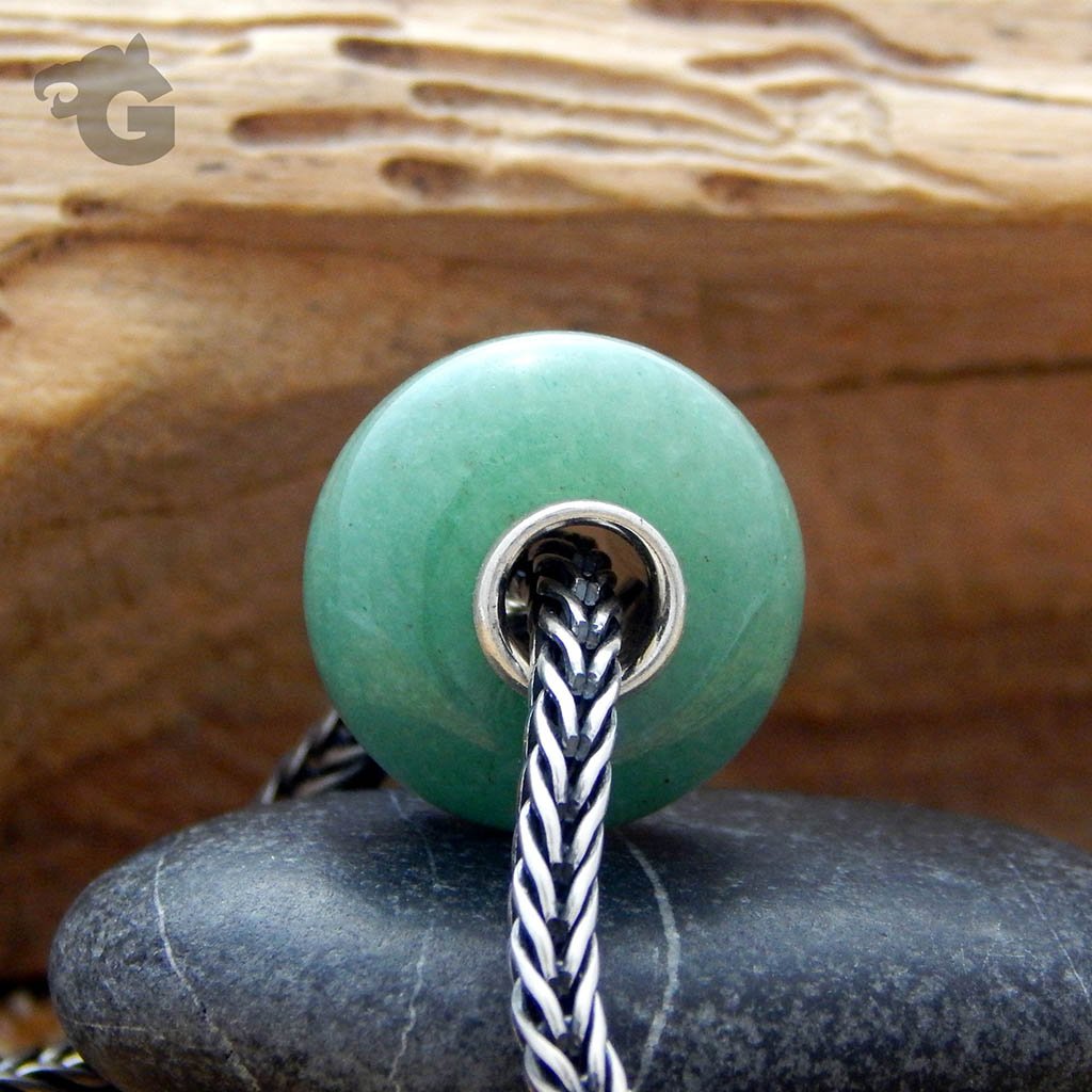 Green Jade smooth bead charm