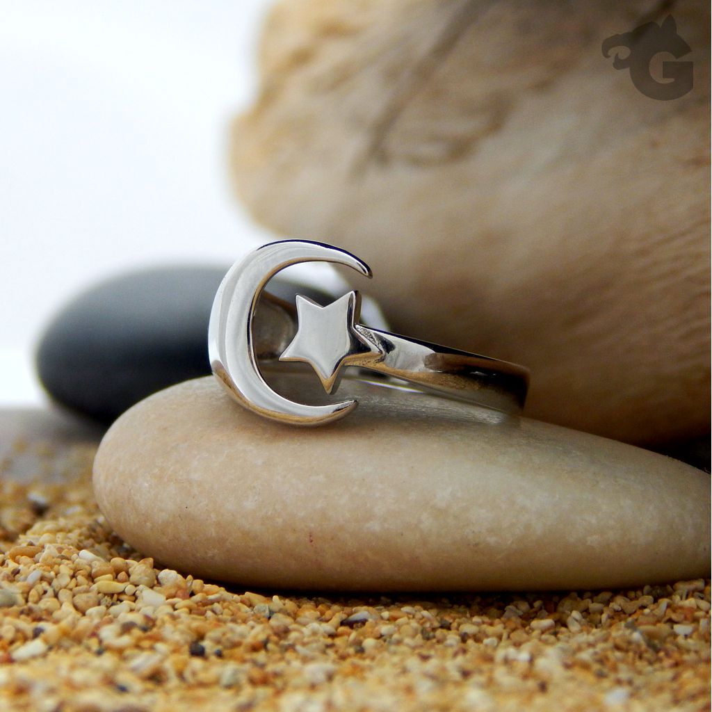 moon star ring silver glermes