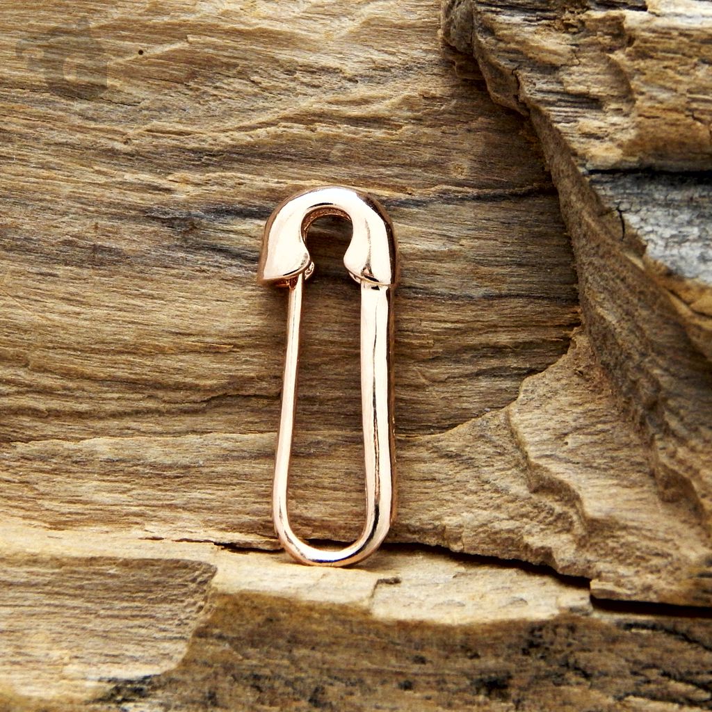 rose gold safety pin earring 925 sterling silver gift for sister