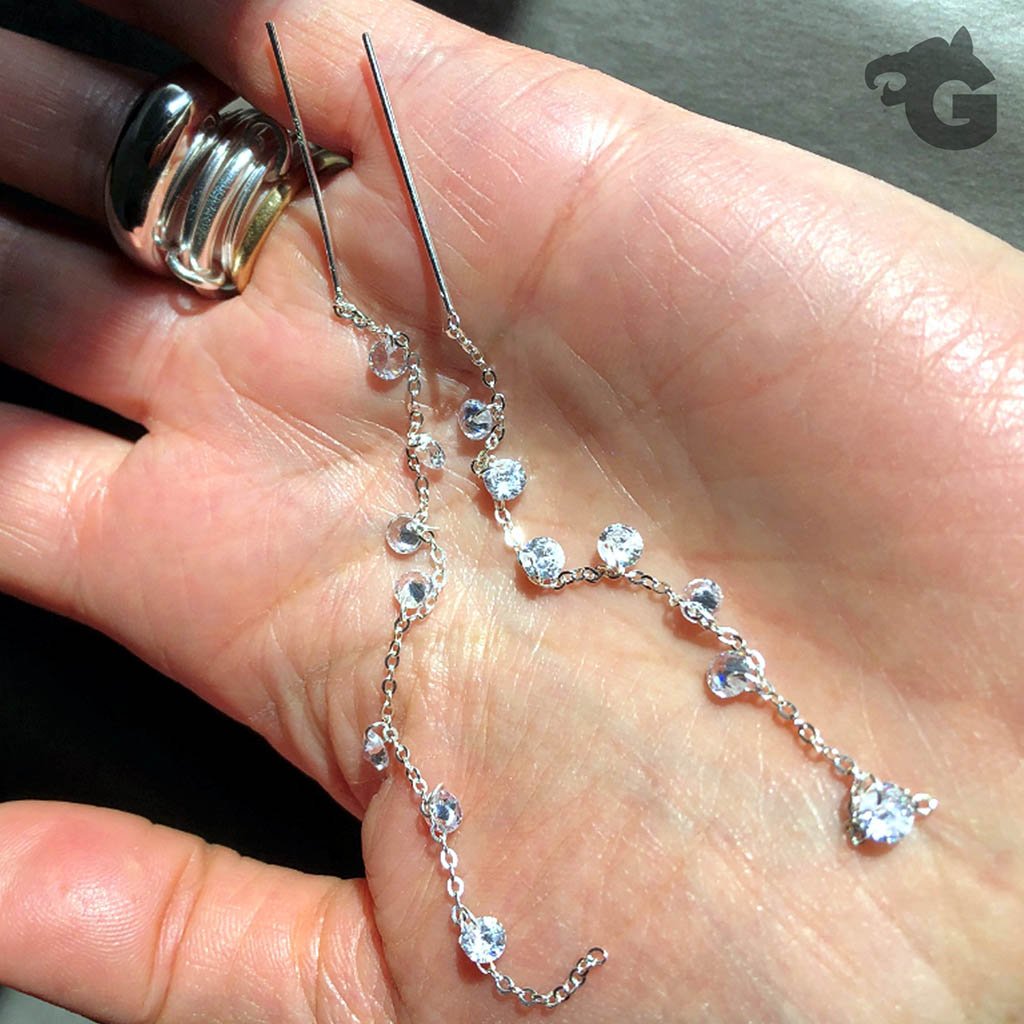 Star Galaxy II Threader Earrings 925 Silver