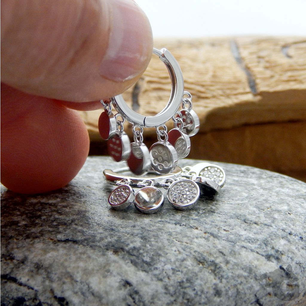 disc huggie earrings sparkle CZ